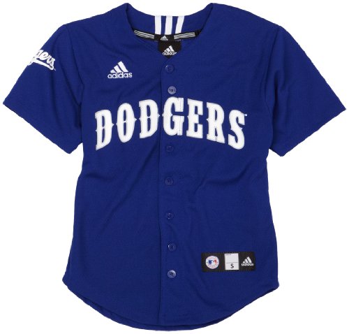 MLB Boys' Los Angeles Dodgers Screen Print Baseball Jersey, Western Blue, Small