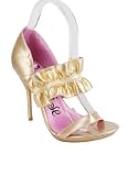 Metallic Ruffle Strap Heel