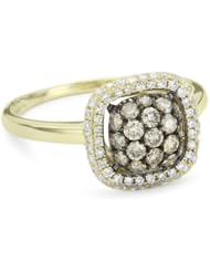 KC Designs "Tres Chic" Champagne and White Diamond 14k Yellow Gold Ring