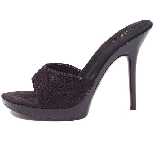 Black Wear Anywhere Slide Women's Sexy Shoes 5 Inch Heel Mule