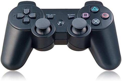 Wireless Bluetooth Dualshock Game Controller for Sony Playstation 3 Ps3 (Black, 2 Pack)