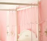 Pottery Barn Kids Sheer Soft Pink Tulle TIE TOP Curtains Drape Panels Window Treatment 44" X 63" (Each Panel Sold Separately)