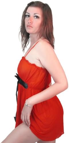 Dark Lure - Soft Mesh Ruched Red BabyDoll - One Size