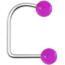 14 Gauge Purple Glow in the Dark Lippy Loop Labret
