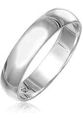 Bling Jewelry Polished 5mm Unisex Sterling Silver Wedding Band