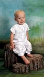 Shantung Christening Outfit with Double Breasted Vest Front and Tie