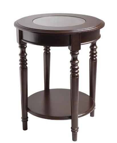 Whitman Round End Table Cappuccino Finish