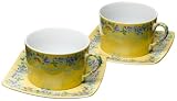 Yedi Houseware Classic Coffee and Tea French Garden Coffee Cups and Saucers, Set of 2