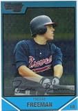 2007 Bowman Chrome Draft Draft Picks # BDPP12 Freddie Freeman (RC) - Atlanta Braves - Rookie Baseball Card in a Protective Display Case