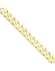 14K Yellow Gold, 7mm Fancy Link Bracelet - 7 Inch