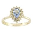 14K Yellow Gold Aquamarine and Diamond Ring