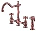 Danze D404557AC Opulence Two Handle Bridge Style Kitchen Faucet with Matching Brass Side Spray, Antique Copper