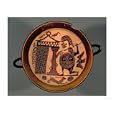 Laconian Black-Figure Cup Depicting a Warrior Attacking a Snake, 6th Century BC Art Giclee Poster Print by Rider Painter, 24x18