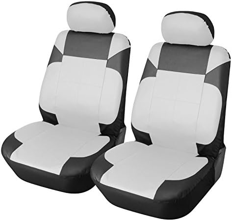 Vinyl 2 Front Car Seat Covers Jeep 853 Black/White