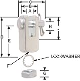 1/2-20 Thd., Rod Clevis Assemblies, Use w/Bore Sizes 2., 2 1/2 (1 Each)