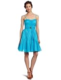 Calvin Klein Women's Ruched Bodice Full Skirt with Belt