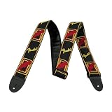 Fender USA ( フェンダー ) 2”Monogrammed Straps (Black/Yellow/Red)