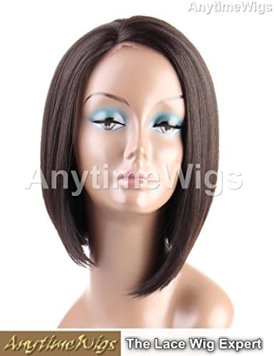 Heat Friendly Resistant Semi Lace Front Wig Neat Style Skin Top Short Bob Wig Brown Black Blonde Grey L-186