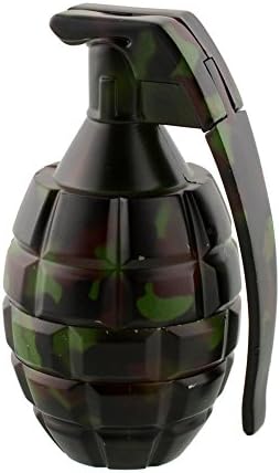 Seven7online Manual Magnetic 3 Stages Spice Herb Pocket Grinder Pollen Screen Camo Hand Grenade with Pin Handle