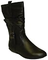 Platino "Susie" Ladies Calf Length Fashion Boots - Black