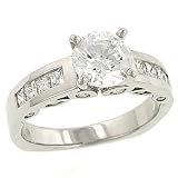 Channel Princess Cut Engagement Ring .54cttw (CZ ctr)
