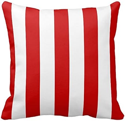Cotton Stripe Pattern Pillowcase Big Red Stripes On Customizable Background Throw Pillow Covers 18 x 18