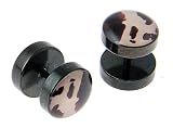136L Stainless Steel Fake Plug Camouflage Width: 10mm Gauge: 16 - Sold as Pair
