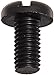 Nylon 6/6 Pan Head Machine Screw, Black, Slotted Drive, #2-56 Thread Size, 3/8
