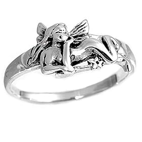 Sterling Silver Ring - Fairy Design - Size 5: Jewelry