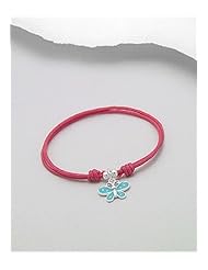 Butterfly Cotton Colored Enamel Bracelet In 92.5 Sterling Silver