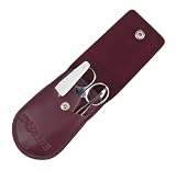 Profi Stainless (Edelstahl) Maniküre Pediküre Set 4 teilig in hochwertige Rosa Ledertasche