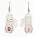 Boston Red Sox Set of 1 Snowman Baseball Earrings - MLB Baseball