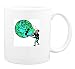 Mug with man, repair, fix, broken, puzzle, globe, business