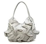 Cuffu Online High Quality Women/Girl Fashion Work School Office Lady Student Handbag Shoulder Bag Purse Totes Satchel Clutches Hobos + Free Gift (HOTLOVE - Gaga Style Celebrity P1863 White Luxury Quality Sunglasses UV400 Lens $10.99) 110517 GREY/WHITE Limited Edition
