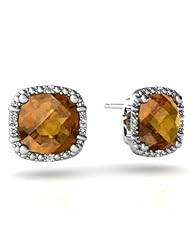 Genuine Citrine 14kt White Gold Earrings