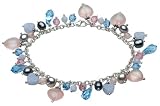 Image of Kit Heath Sterling Silver 70CEBLA Ladies Bracelet with Rose Quartz Blue Lace Agate Blue & Pink Crystal Fresh Water Pearl