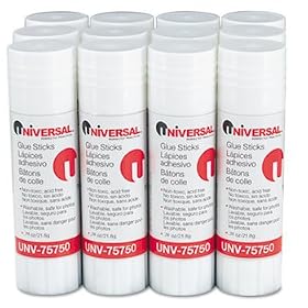 Universal 75750 - Permanent Glue Stick, .74 oz, Stick, 12/Pack-UNV75750