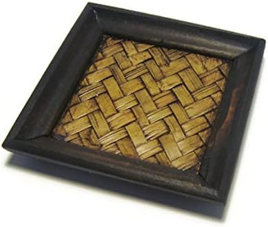 Blossom Party Rattan Wood Coasters - Set of 6