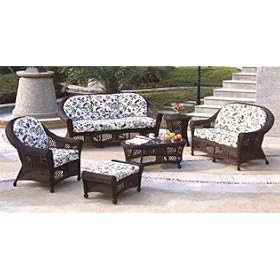Berkeley All Weather Wicker 6 Piece Set-Dark Cherry by DF Wicker Rattan