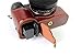 BolinUS Handmade Genuine Real Leather Half Camera Case Bag Cover for Sony Alpha A7 A7R A7S Bottom Opening Version + Hand Strap -Coffee