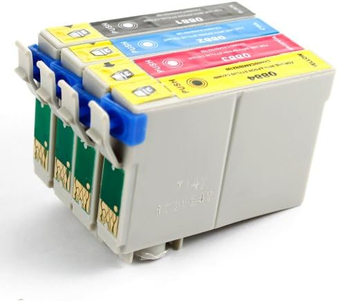 SaveOnMany Compatible Ink Cartridge Replacement for EPSON T088 (1x Black, 1xCyan, 1x Yellow, 1x Magenta, 4-Pack)