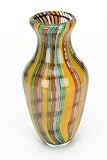 Italian Design Random Rainbow Pattern Glass Art Vase