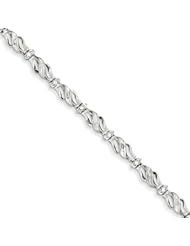 Genuine .925 Sterling Silver Diamond Bracelet 6 Grams . 100% Satisfaction Guaranteed.