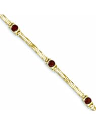 2.7 Carat 14K Gold Garnet Bracelet 7 Inches
