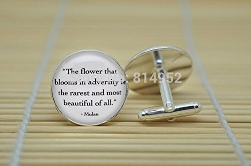 Pretty Lee Mulan Jewelry Cufflinks The Flower That Blooms In Adversity Curiouser Cufflinks In Silver Glass Cabochon Cuff Links C0135