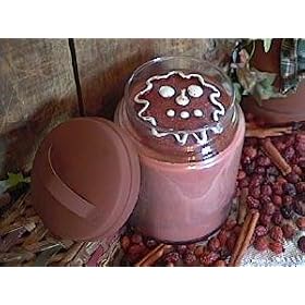 26oz Gingerbread Face Glass Jar Soy Candle by CricketCat
