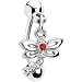 Red Gem Dragonfly Dangle Eyebrow Ring