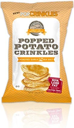 PopCrinkles Popped Potato Crinkles Garlic and Sea Salt, 3.5 Ounce (Pack of 12)
