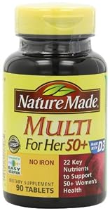 Nature Made Multi For Her 50+ Multiple Vitamin and Mineral, 90 Tablets (Pack of 3)