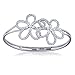 1.5 Ctw Diamond Flower Bangle Bracelet In White title=